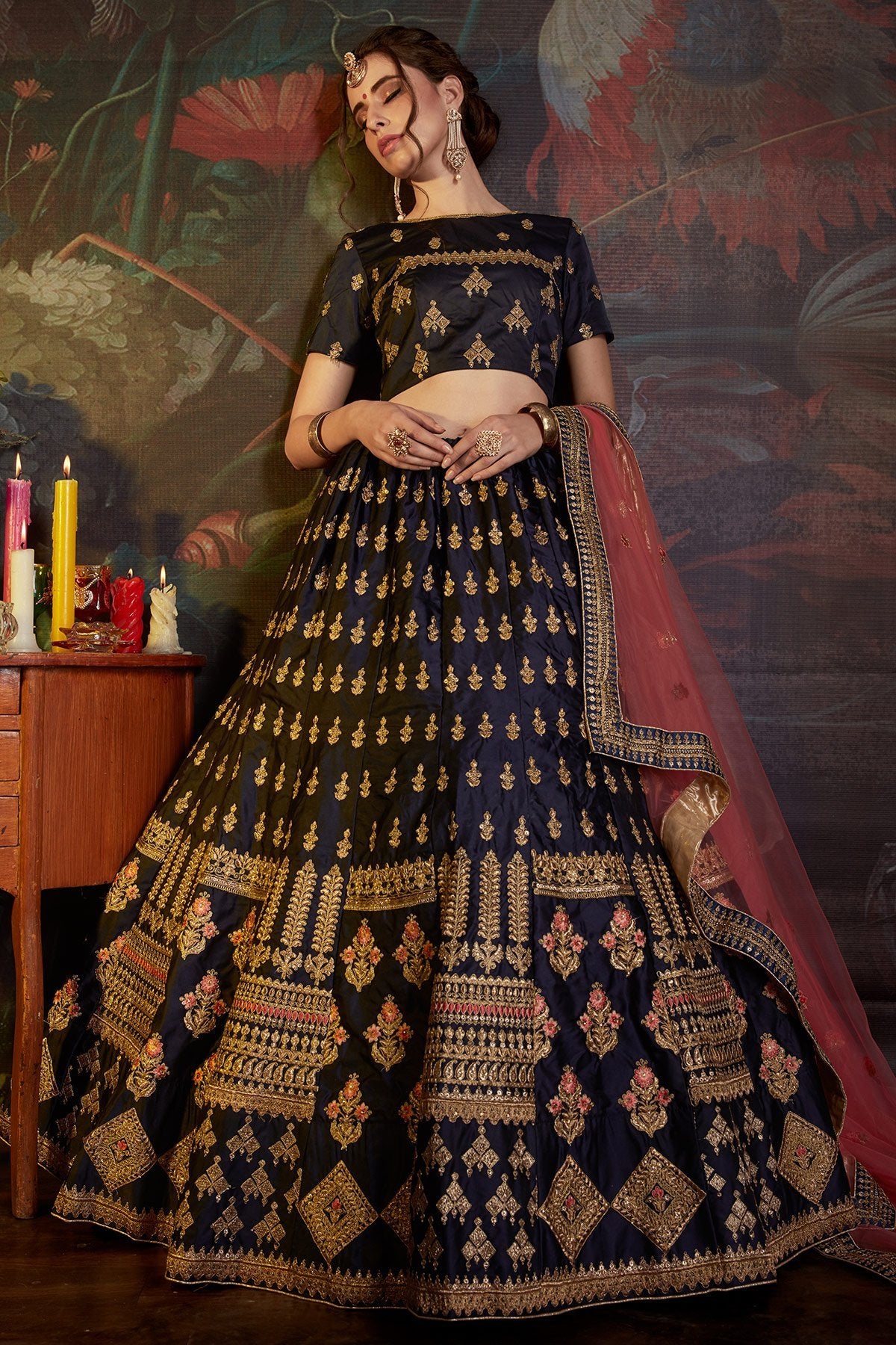 Blue color designer wear Lehenga set