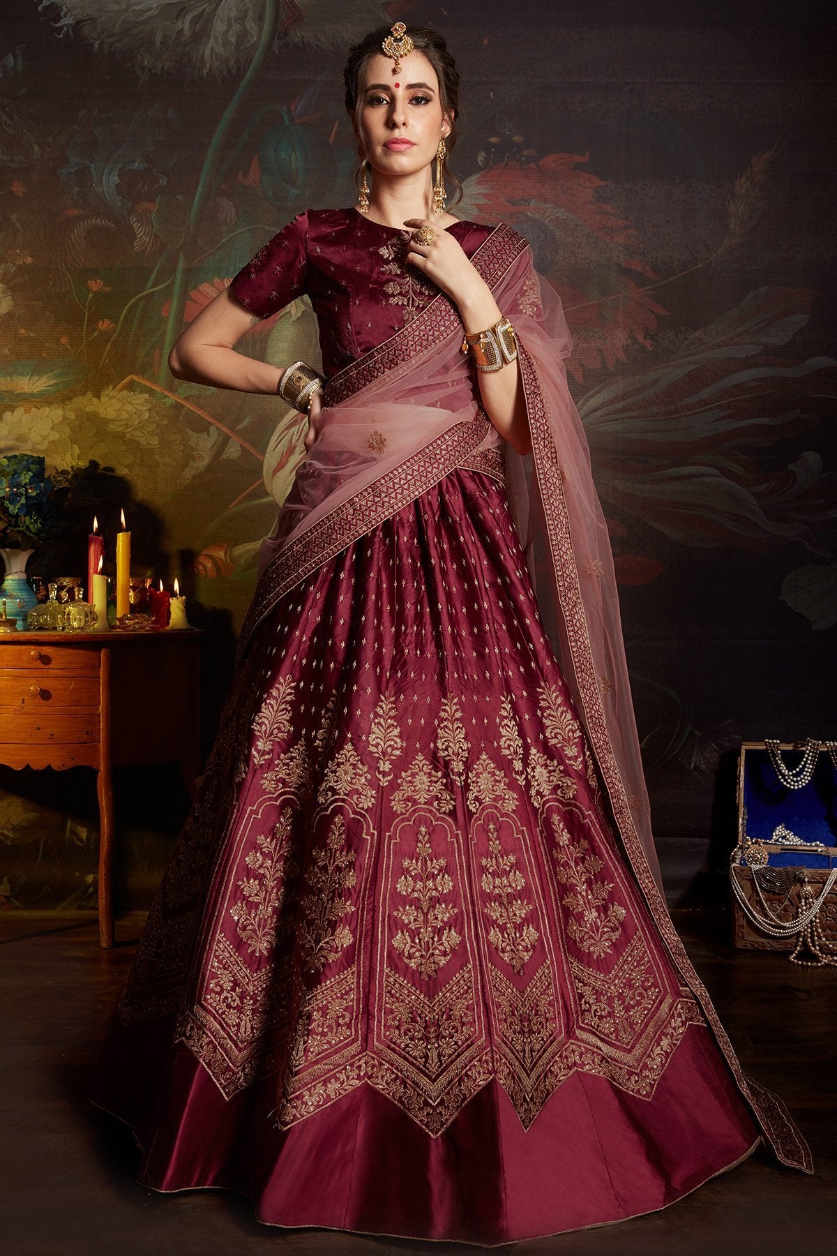 Purple color designer wear Lehenga set