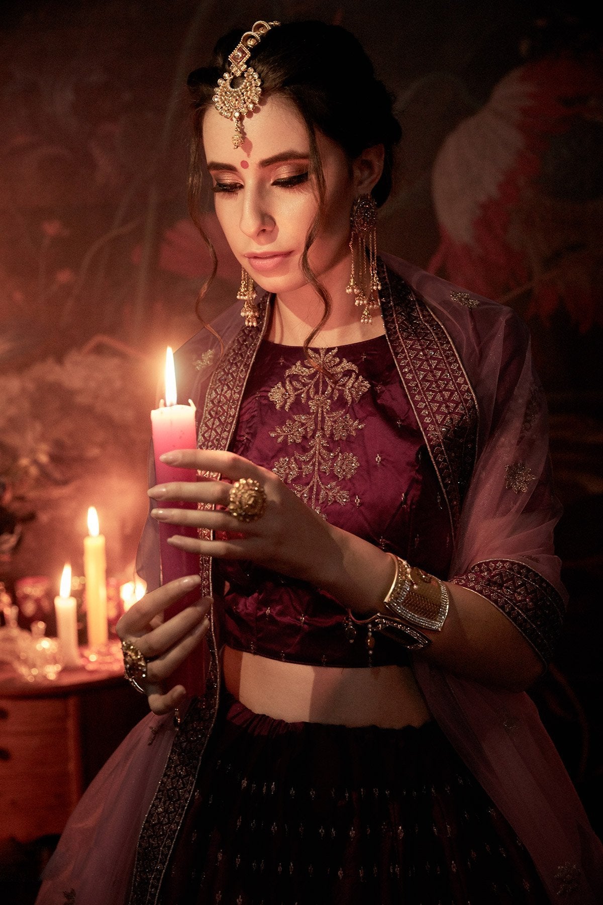 Purple color designer wear Lehenga set