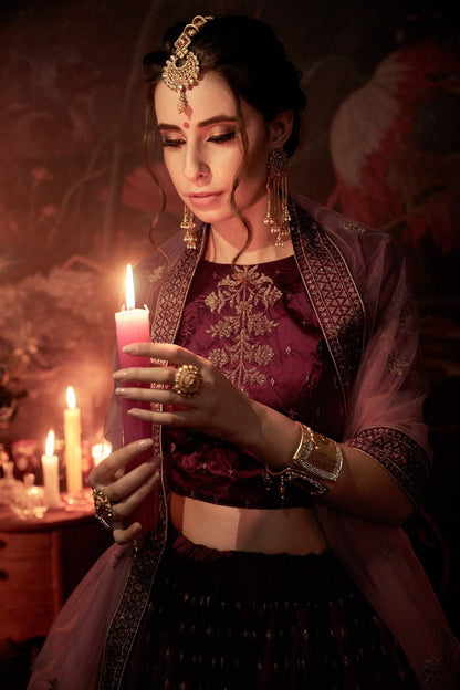 Purple color designer wear Lehenga set