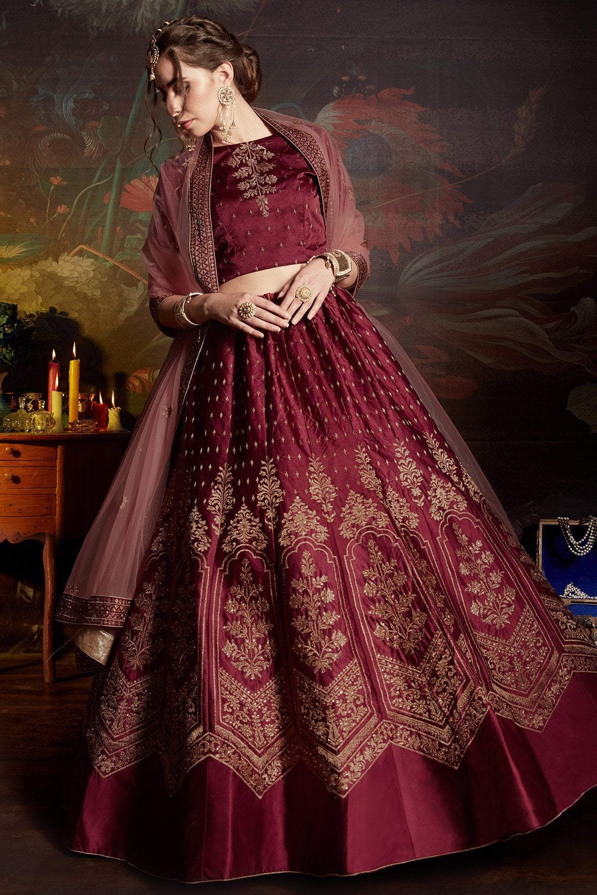 Purple color designer wear Lehenga set