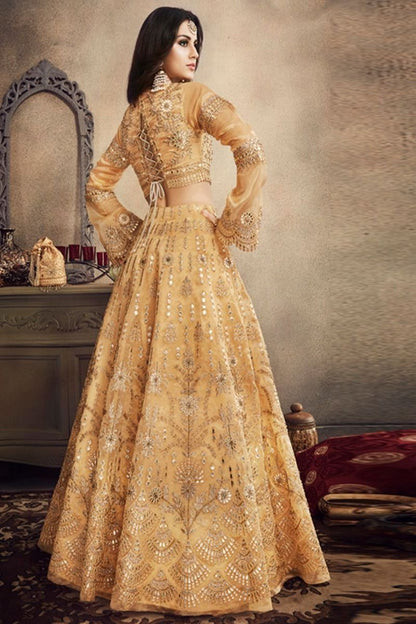 Beige Colored Party Wear Lehenga Set