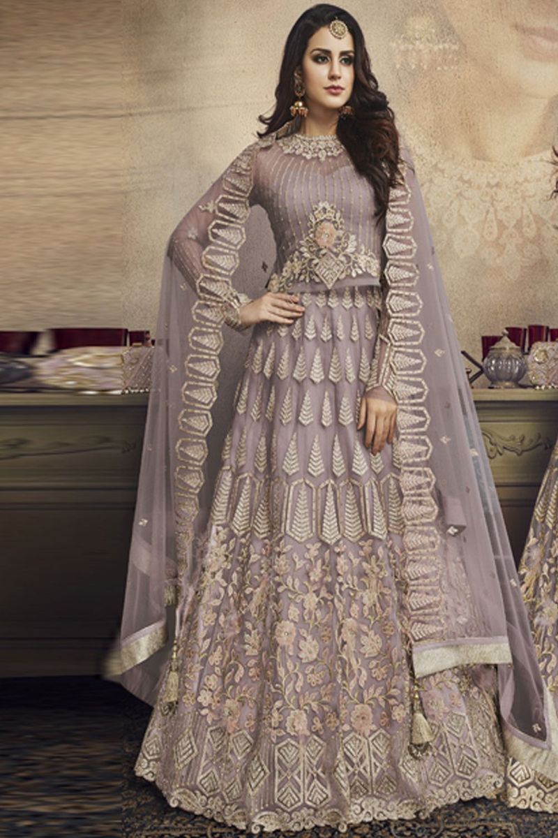 Ravishing lavender net party wear Lehenga Set