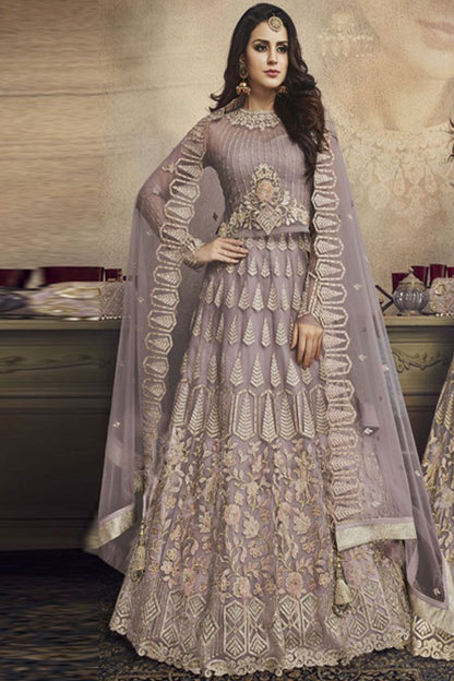 Ravishing lavender net party wear Lehenga Set