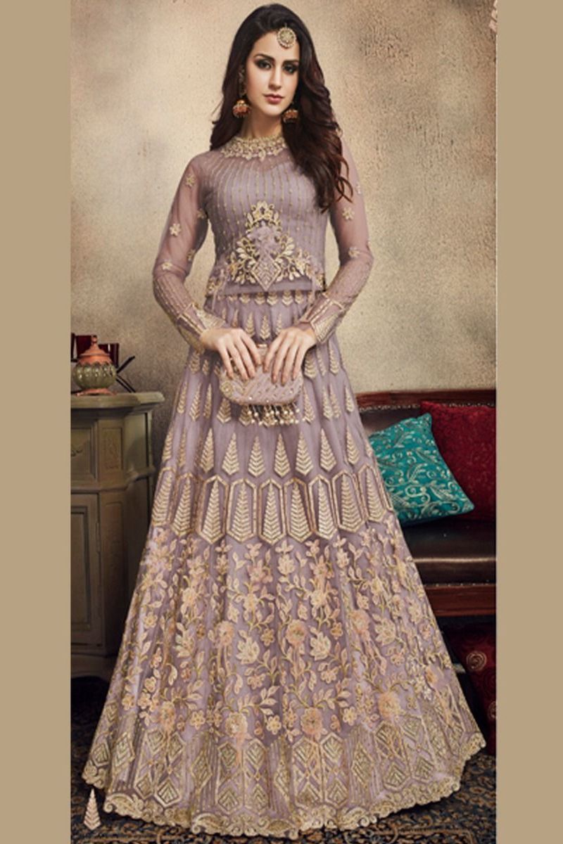 Ravishing lavender net party wear Lehenga Set