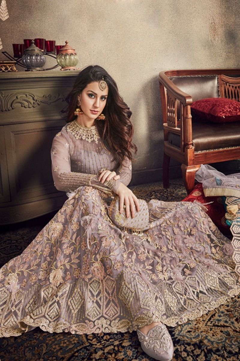 Ravishing lavender net party wear Lehenga Set